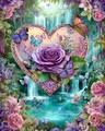 Kit peinture diamant fleur d'amour 20x30 à 40x50 cm – Couleur DZDP122466