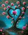 Kit peinture diamant fleur d'amour 20x30 à 40x50 cm – Couleur DZDP122548