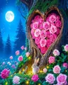 Kit peinture diamant fleur d'amour 20x30 à 40x50 cm – Couleur DZDP131297