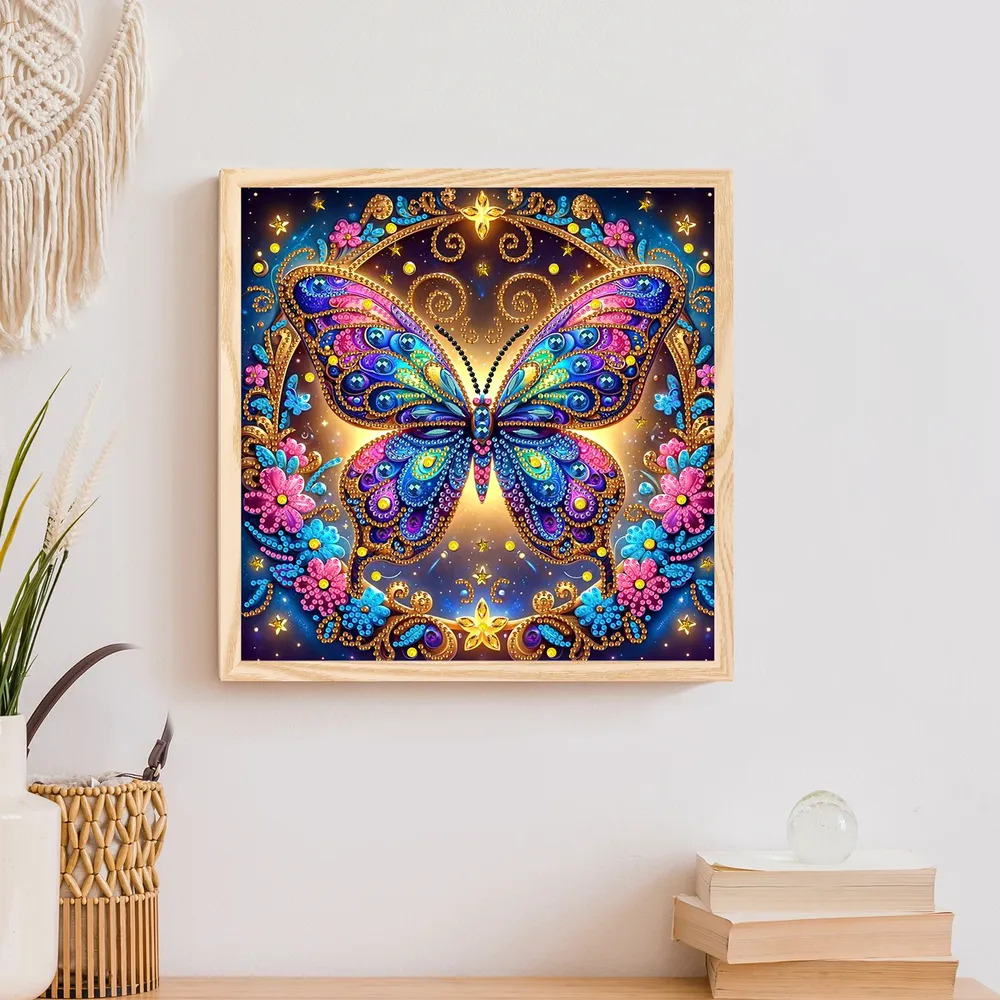 Kit peinture diamant fleur papillon 30x30cm