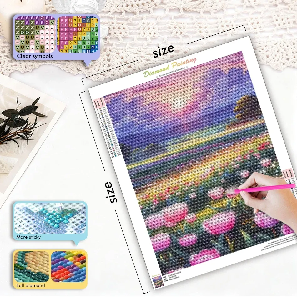 Kit peinture diamant fleurs 20 à 50 cm débutant