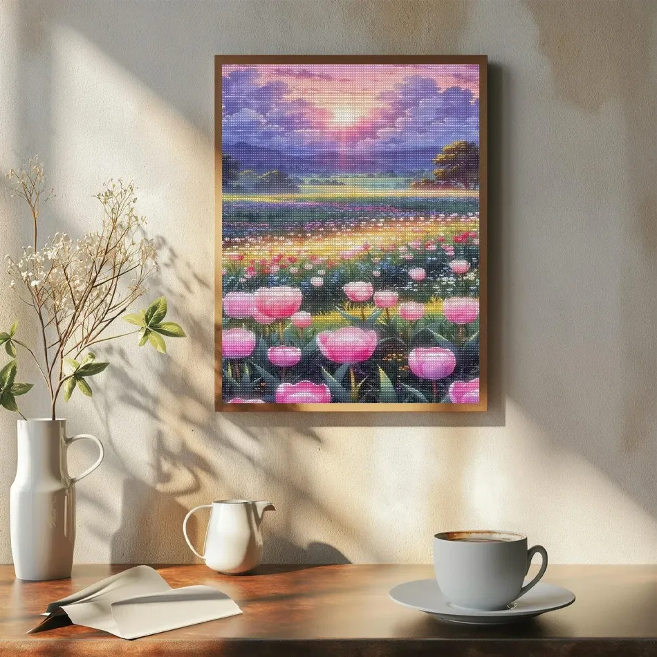 Kit peinture diamant fleurs 20 à 50 cm débutant