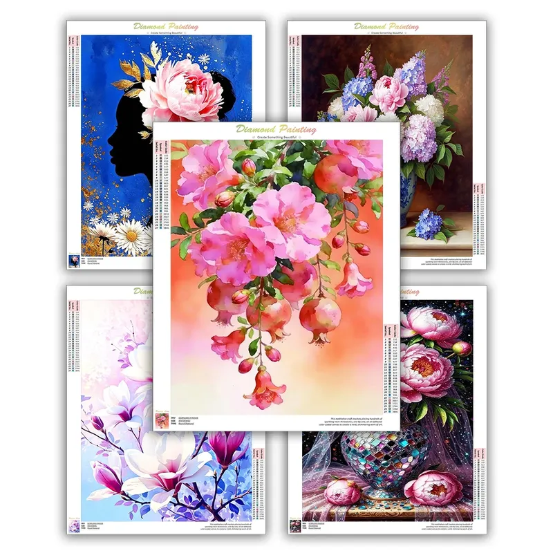 Kit peinture diamant fleurs 20x30 à 40x50 cm