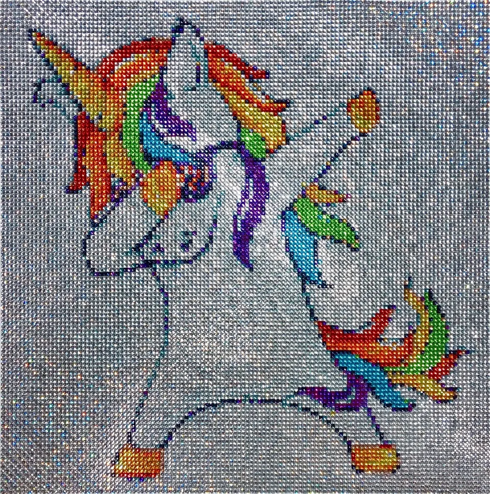 Kit peinture diamant fleurs oiseaux fée 30 à 90 cm