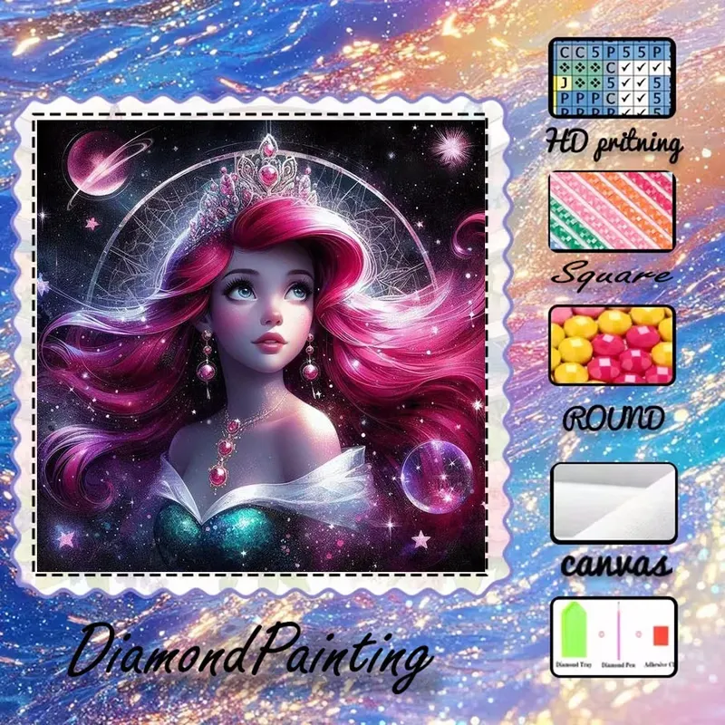 Kit peinture diamant floqué 30x30 à 50x50 cm
