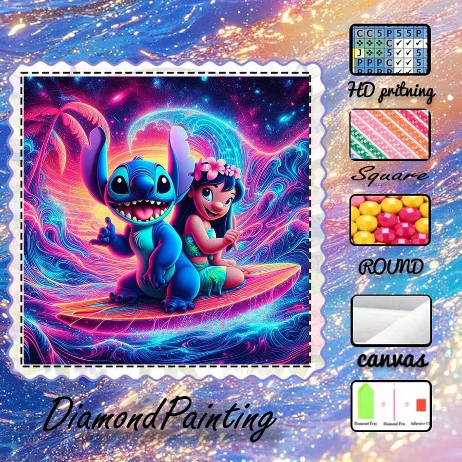 Kit peinture diamant floqué 30x30 à 50x50 cm