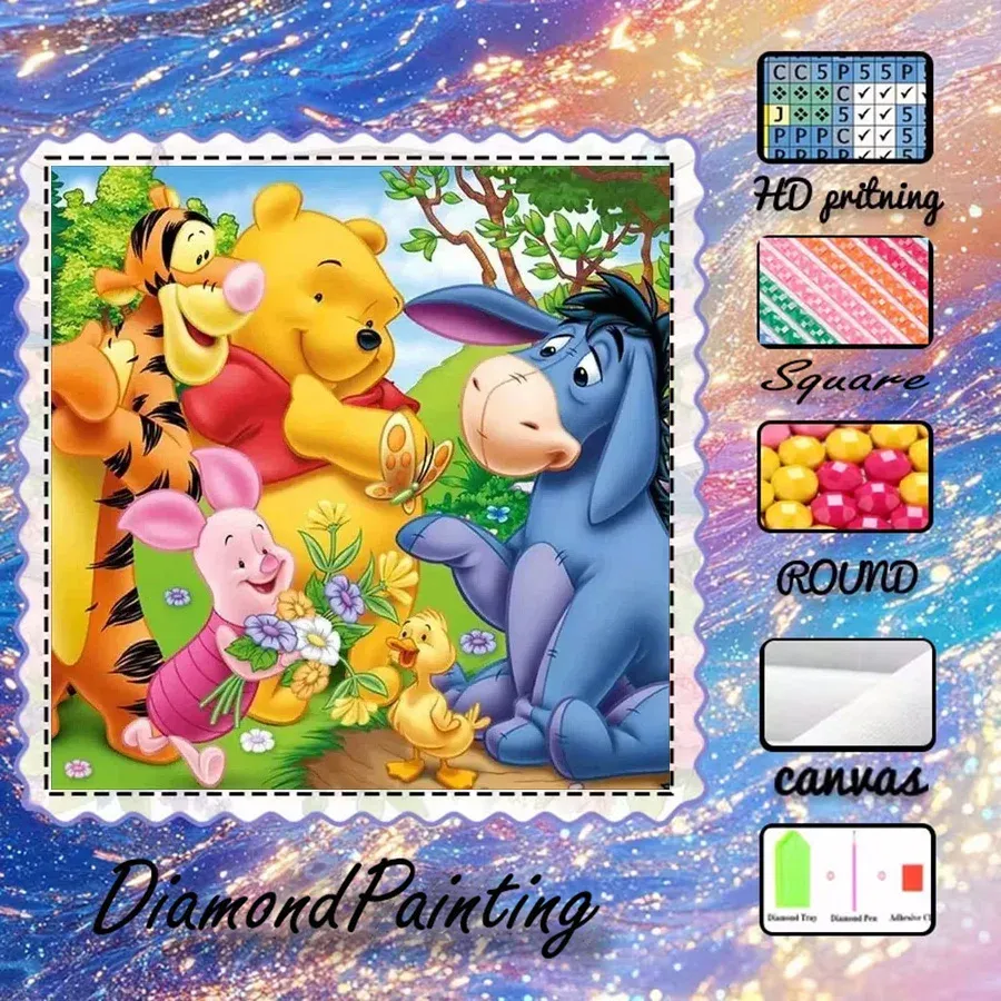 Kit peinture diamant floqué 30x30 à 50x50 cm