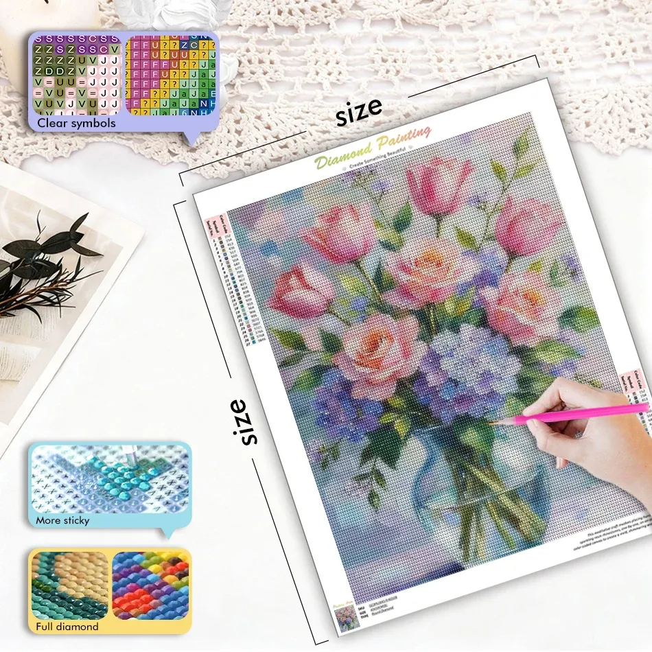Kit peinture diamant floral 20 à 50 cm