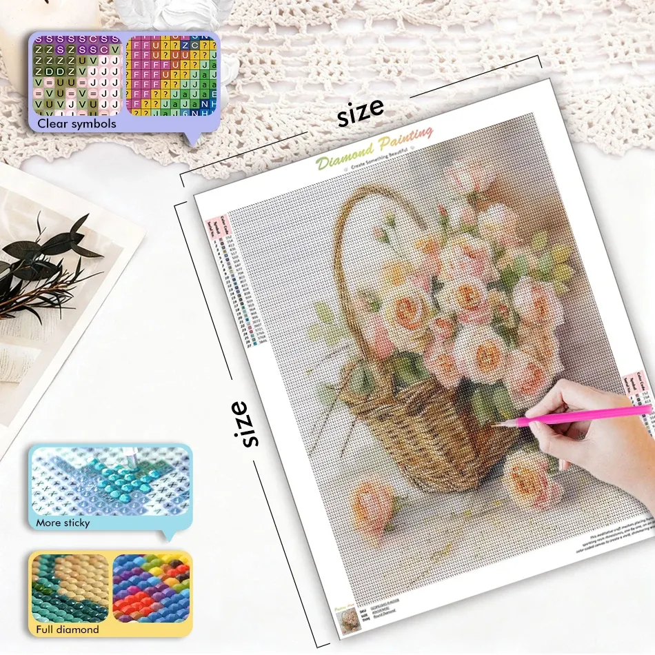 Kit peinture diamant floral 20 à 50 cm