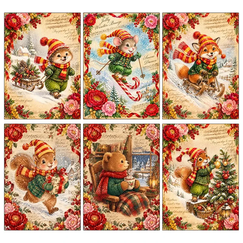 Kit peinture diamant forêt noël 30 à 60 cm