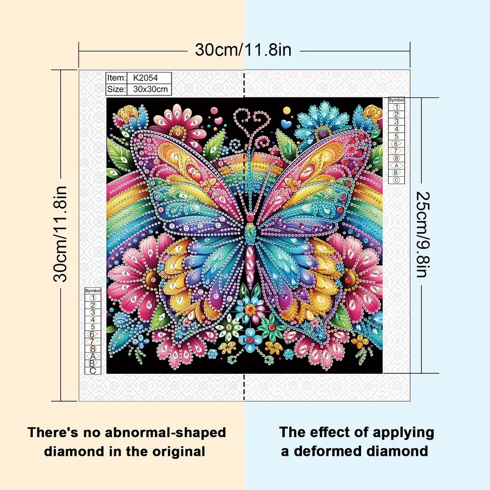 Kit peinture diamant forme spéciale papillon