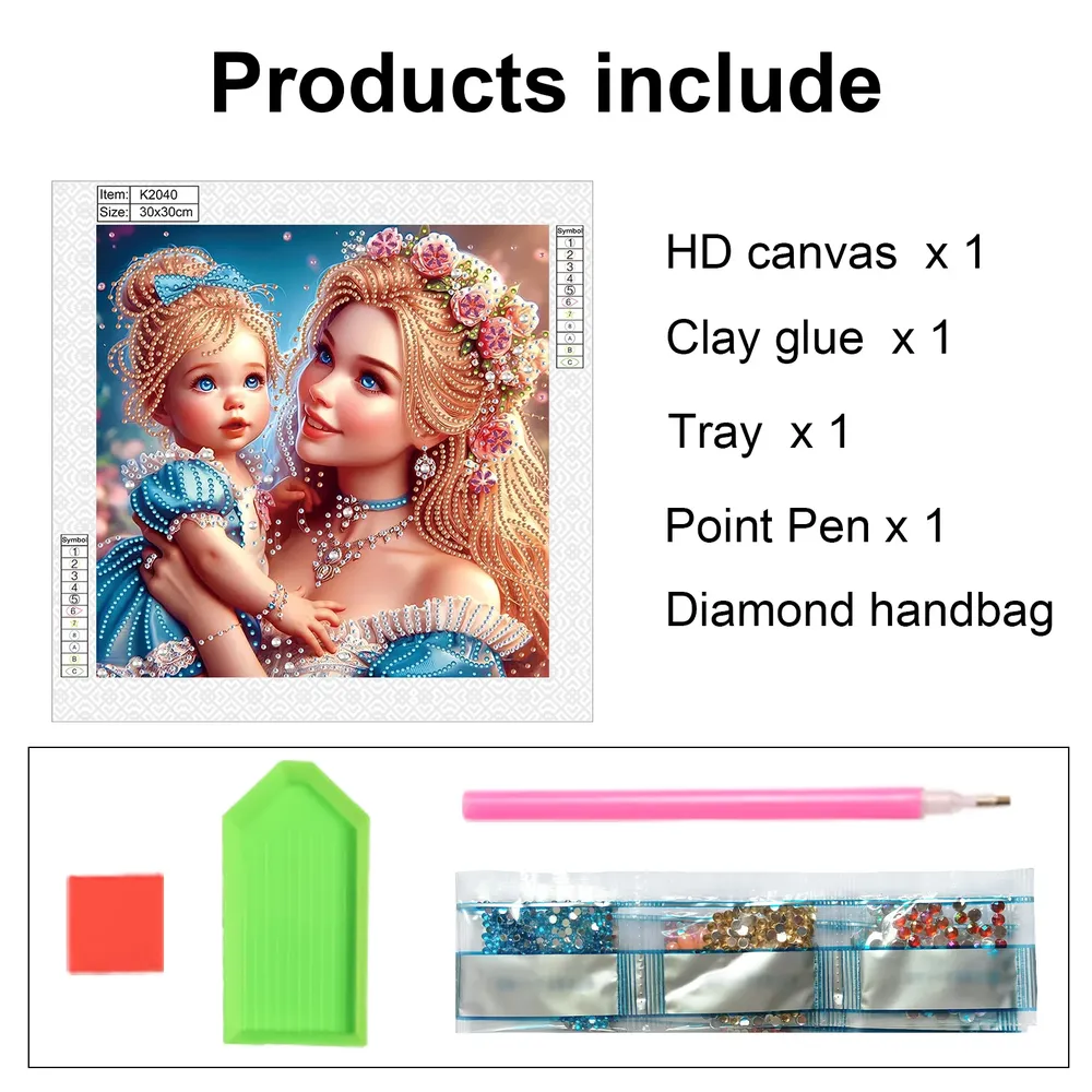 Kit peinture diamant forme spéciale princesse
