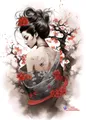 Kit peinture diamant geisha dragon 20x30 à 50x70 cm – Couleur C1590-10