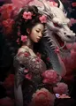 Kit peinture diamant geisha dragon 20x30 à 50x70 cm – Couleur C1590-3
