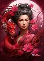 Kit peinture diamant geisha dragon 20x30 à 50x70 cm – Couleur C1590-4