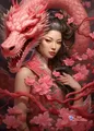 Kit peinture diamant geisha dragon 20x30 à 50x70 cm – Couleur C1590-7