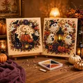 Kit peinture diamant Halloween fantôme et citrouille – Couleur Bleu marine (AD)
