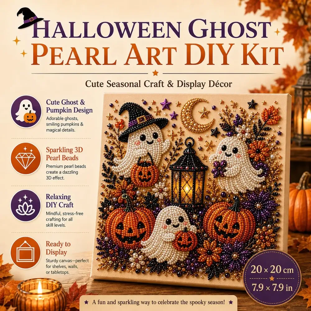 Kit peinture diamant Halloween fantôme et citrouille