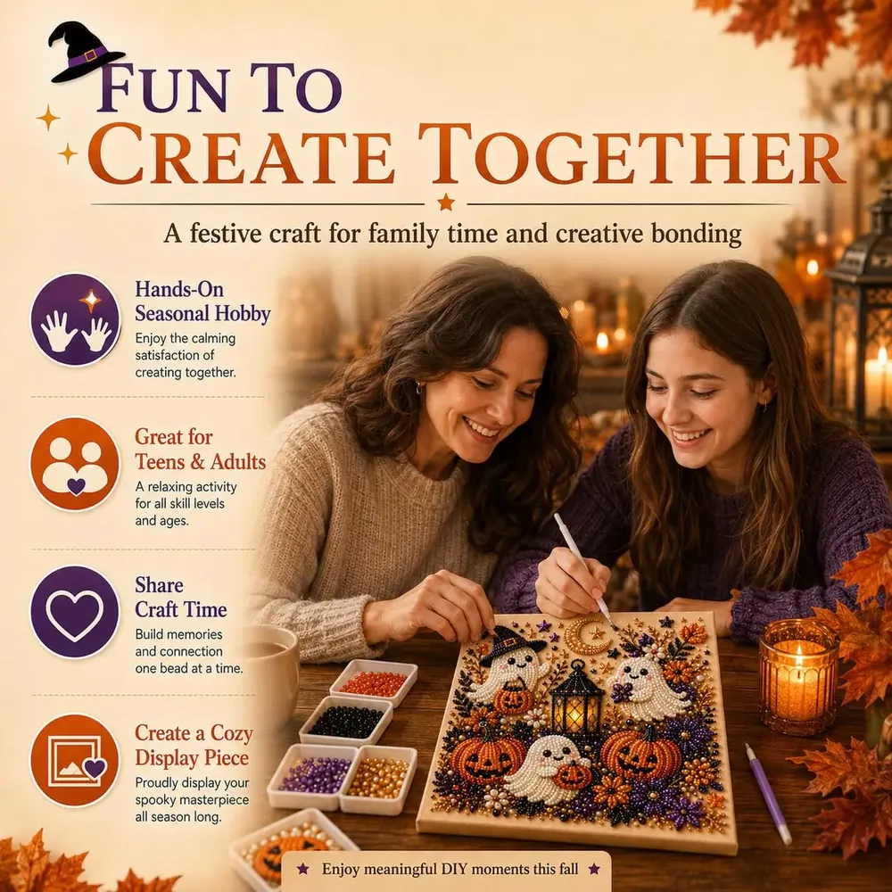 Kit peinture diamant Halloween fantôme et citrouille