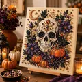 Kit peinture diamant Halloween fantôme et citrouille – Couleur Jaune (B)