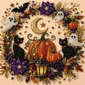 Kit peinture diamant Halloween fantôme et citrouille – Couleur ZZHAyueliang