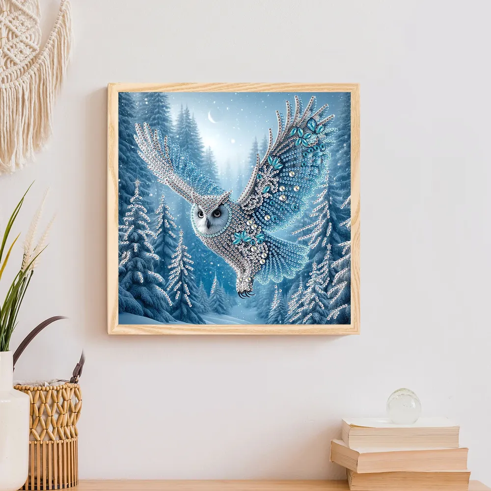 Kit peinture diamant hibou extraterrestre 30 cm