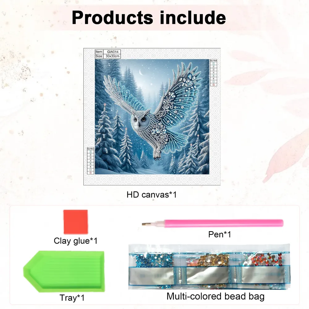 Kit peinture diamant hibou extraterrestre 30 cm