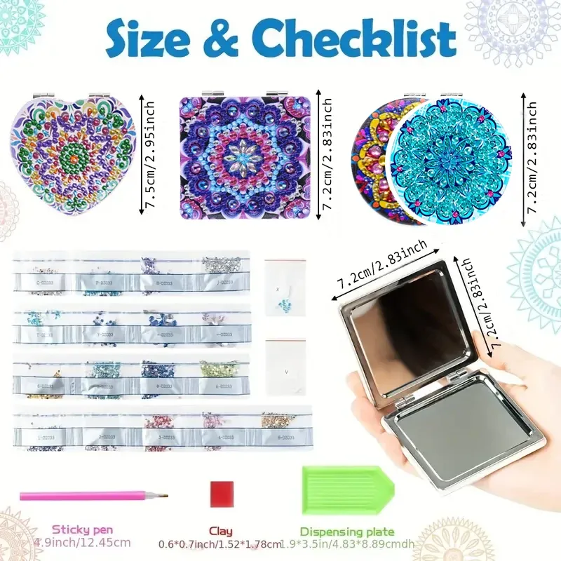 Kit peinture diamant miroir mandala forme spéciale