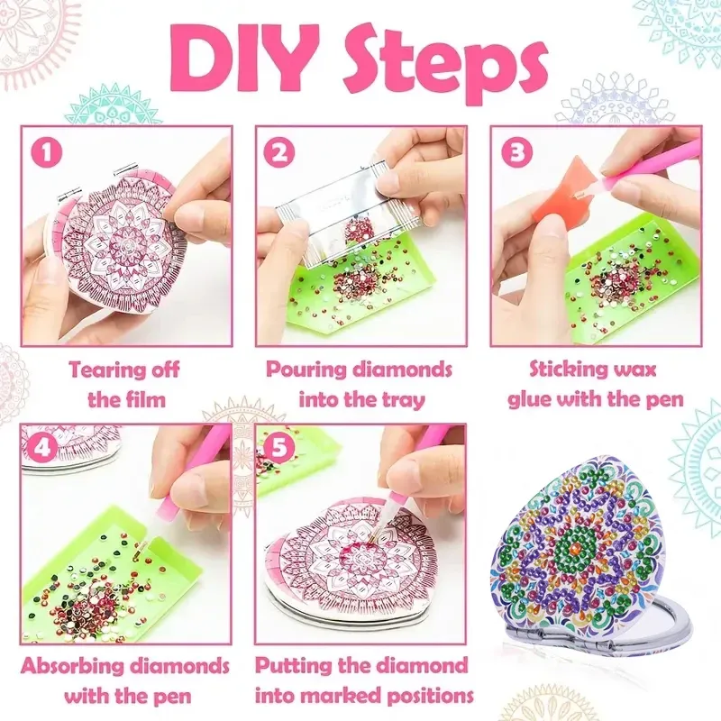 Kit peinture diamant miroir mandala forme spéciale