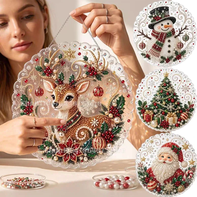 Kit peinture diamant Noël 20x20 cm avec chaîne