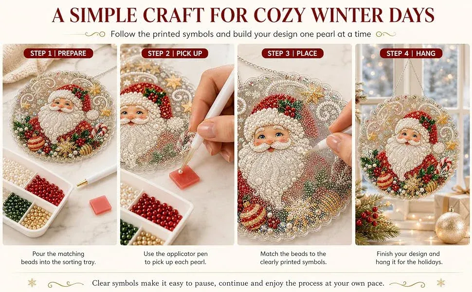 Kit peinture diamant Noël 20x20 cm avec chaîne
