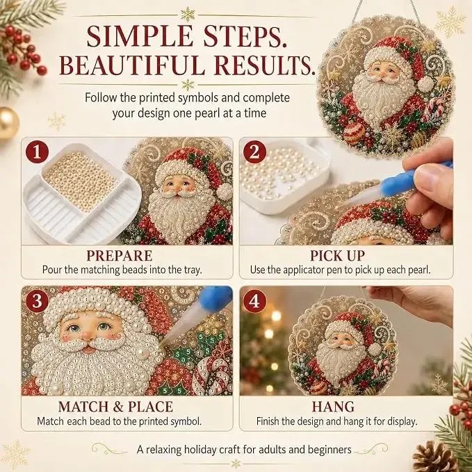 Kit peinture diamant Noël 20x20 cm avec chaîne