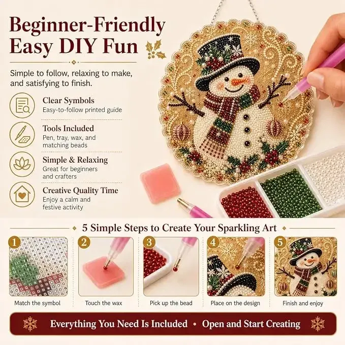 Kit peinture diamant Noël 20x20 cm avec chaîne