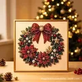 Kit peinture diamant Noël avec cadre 20x20cm – Couleur Christmas Wreath