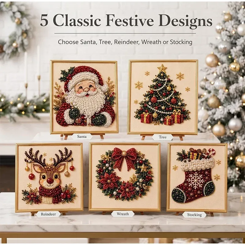 Kit peinture diamant Noël avec cadre 20x20cm