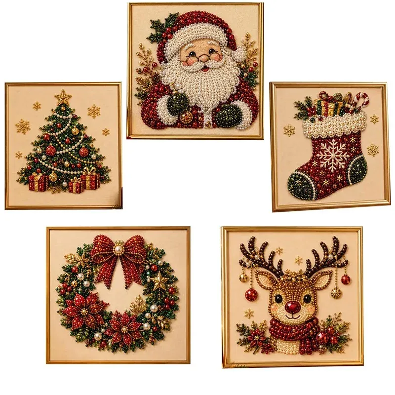 Kit peinture diamant Noël avec cadre 20x20cm
