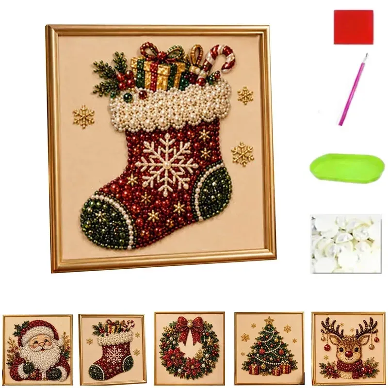 Kit peinture diamant Noël avec cadre 20x20cm