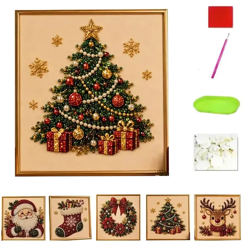 Kit peinture diamant Noël avec cadre 20x20cm