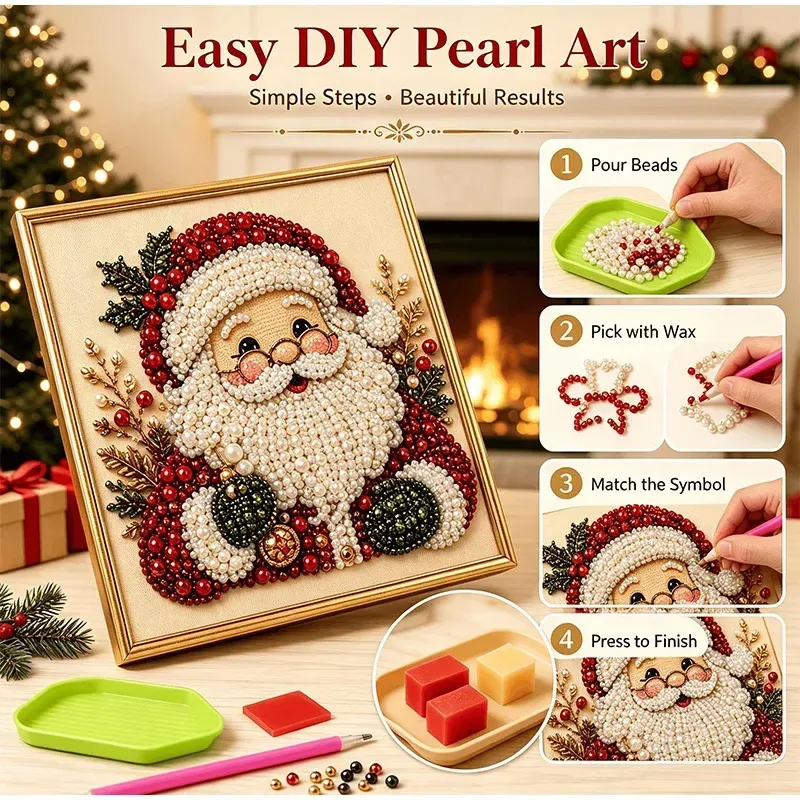Kit peinture diamant Noël avec cadre 20x20cm