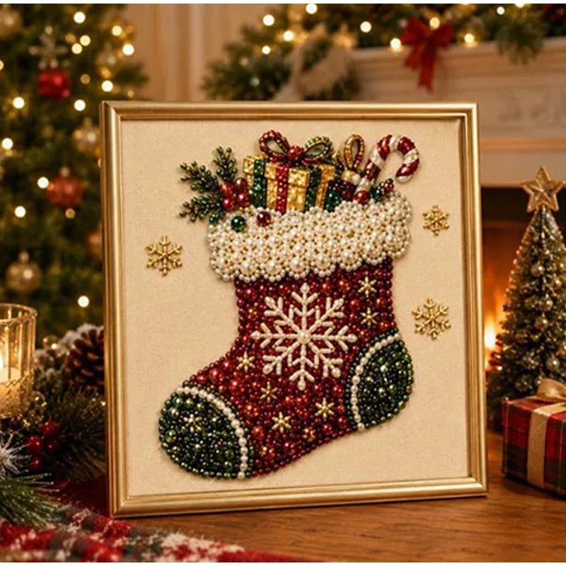 Kit peinture diamant Noël avec cadre 20x20cm