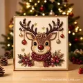 Kit peinture diamant Noël avec cadre 20x20cm – Couleur Rangifertarandus