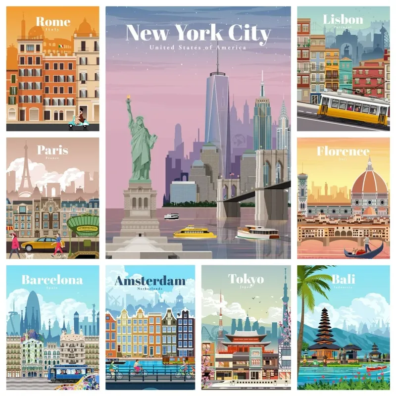 Kit peinture diamant paysage personnalisé 30 à 70 cm