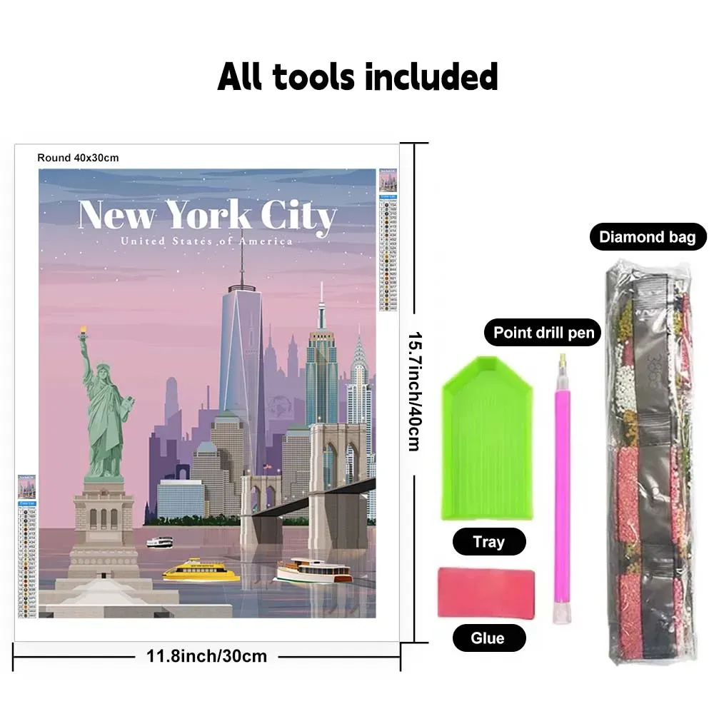 Kit peinture diamant paysage personnalisé 30 à 70 cm