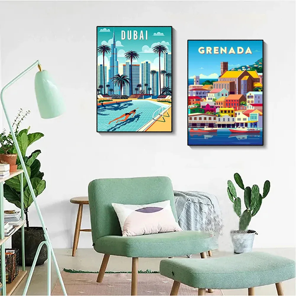 Kit peinture diamant paysage ville 20 à 50 cm