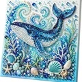 Kit peinture diamant perles océan tortues dauphins poulpes – Couleur Bleu