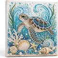 Kit peinture diamant perles océan tortues dauphins poulpes – Couleur Jaune