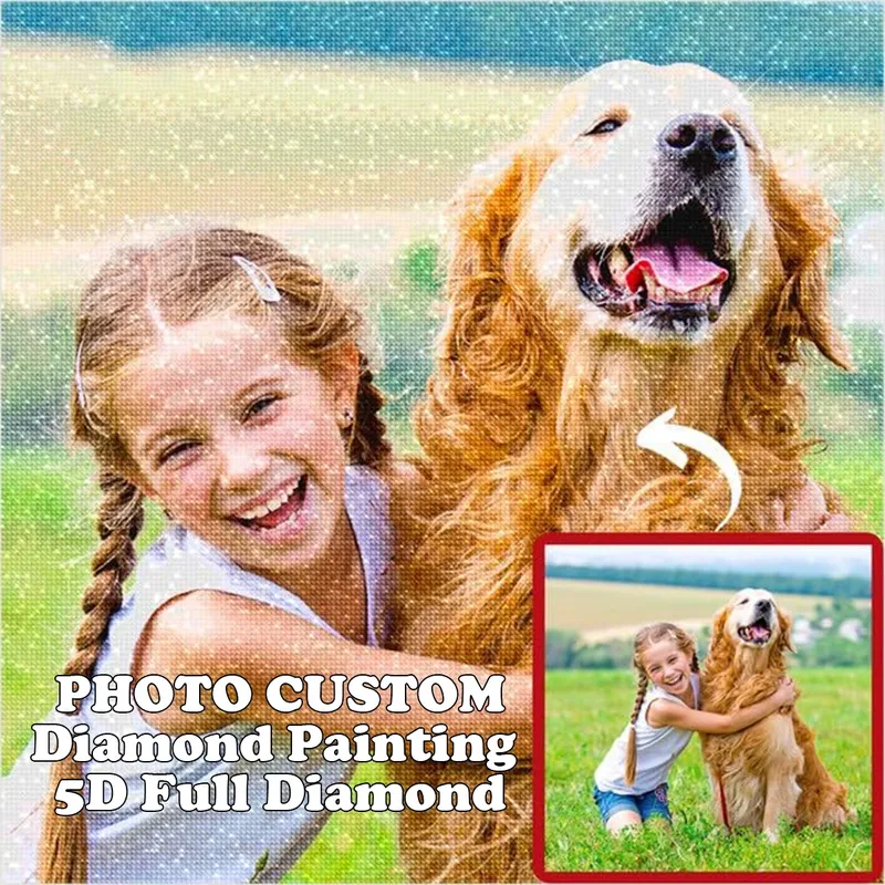 Kit peinture diamant personnalisé photo 20x20 à 40x50 cm