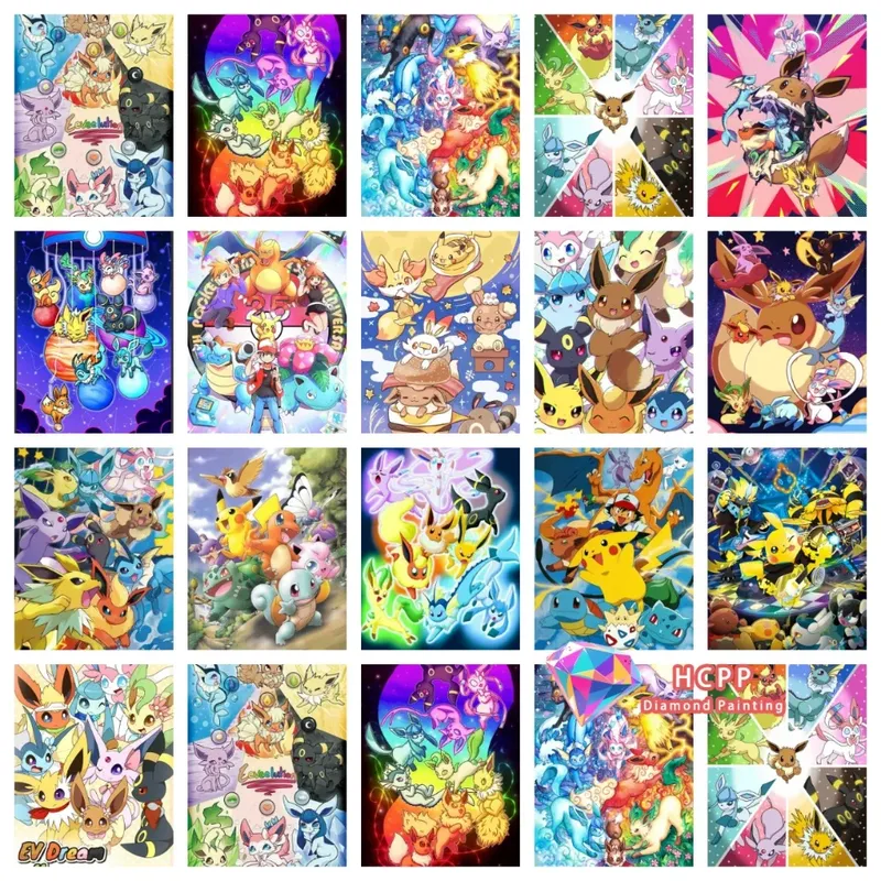 Kit peinture diamant Pikachu anime 20x30 à 50x70 cm