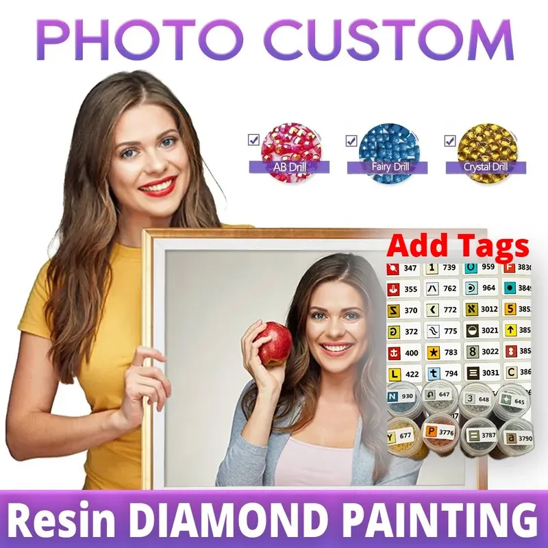Kit peinture diamant résine AB et poussière de fée 5D