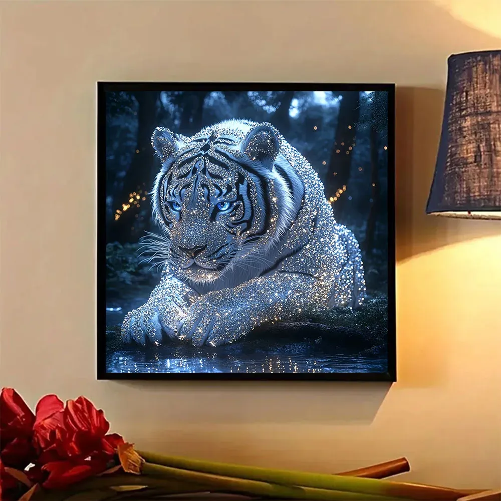 Kit peinture diamant tigre forêt 5D adulte